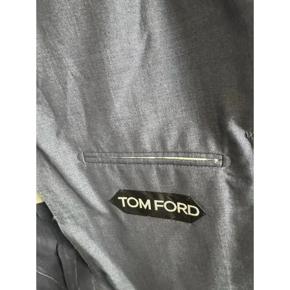 Tom Ford Wool Silk Sport Jacket Blue Peak Lapel 48 IT/ 38 US
